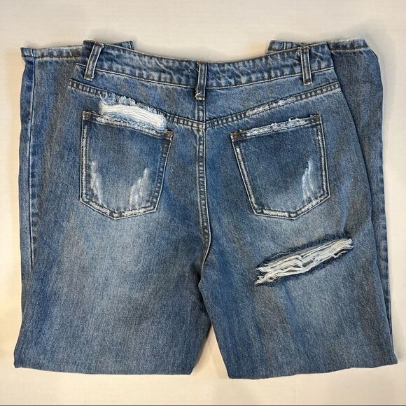 Tobi High Rise Slim Distressed Jeans Medium Wash Size 28 - Picture 3 of 9